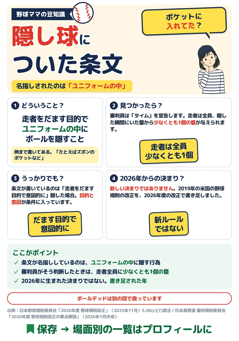 隠し球についた条文の図解