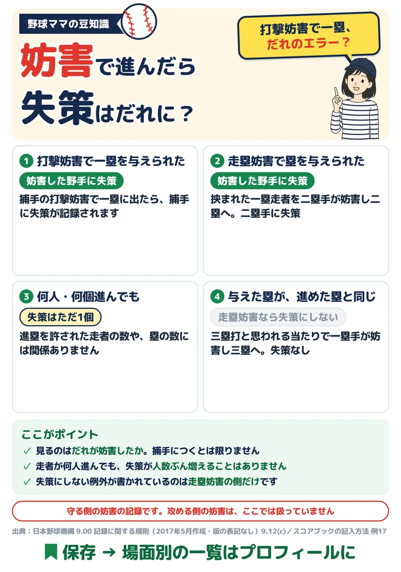 妨害で進んだら、失策はだれにの図解