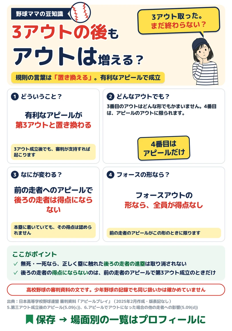 3アウトのあとの、もう1つのアウトの図解
